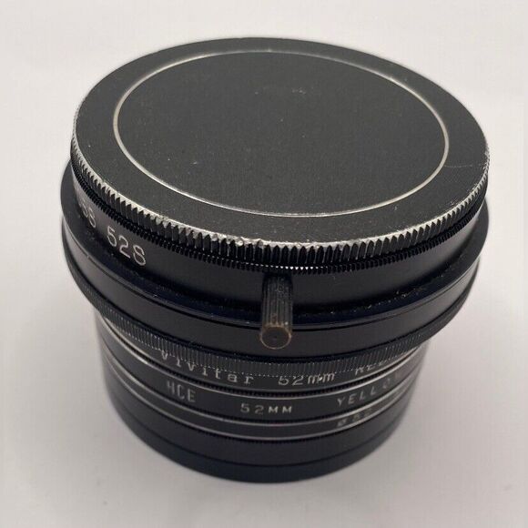 Vivitar 52mm Multi Camera 4 Filters Caps Red Yellow Brown Clear - Picture 2 of 4